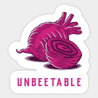 "Unbeetable" pun design Sticker